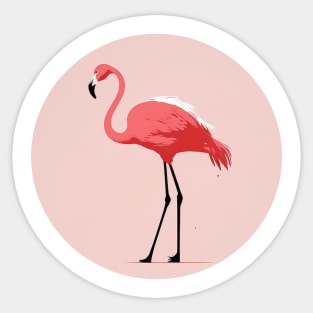 Pink Flamingo Minimal, Love Flamingos Sticker